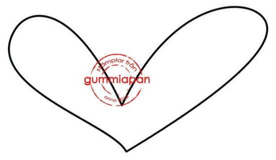 Afbeeldingen van Groot asymmetrisch hart - stempel (normaal €2,00)