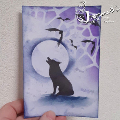 Card: Silhouette Blue/Purple Wolf