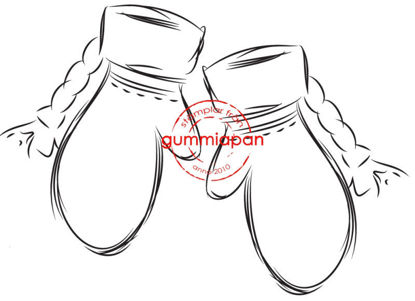 Afbeeldingen van Grote handschoenen -stempel met stans - Gummiapan - (normaal €10,50)
