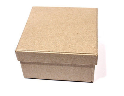 Papier-Mache Box vierkant 9x9x5cm