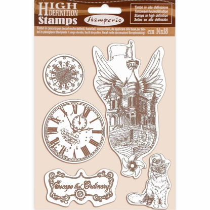 Stamperia Natural Rubber Stamp Lady Vagabond Flying Ship