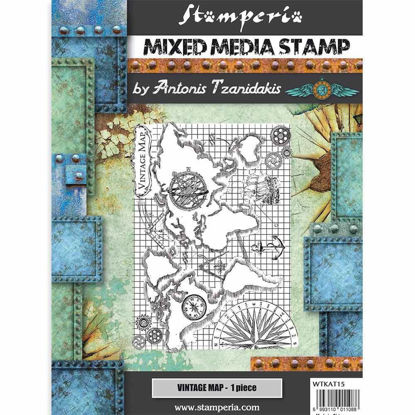 Stamperia Mixed Media Stamp Sir Vagabond Vintage Map