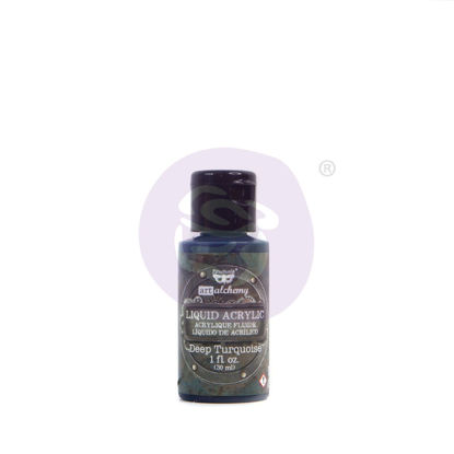 Finnabair Art Alchemy Liquid Acrylic Paint Deep Turquoise, 30 ml