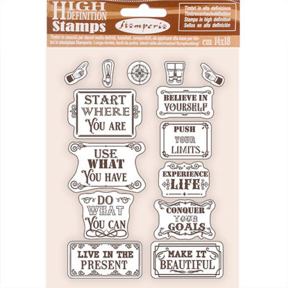 Stamperia Natural Rubber Stamp Lady Vagabond Lifestyle Inspiring Quotes