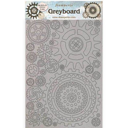 Stamperia Greyboard A4 Lady Vagabond Lifestyle Gears Gauge