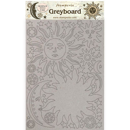 Stamperia Greyboard A4 Alchemy Sun and Moon