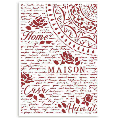 Stamperia Stencil A4 Casa Granada Home, Maison