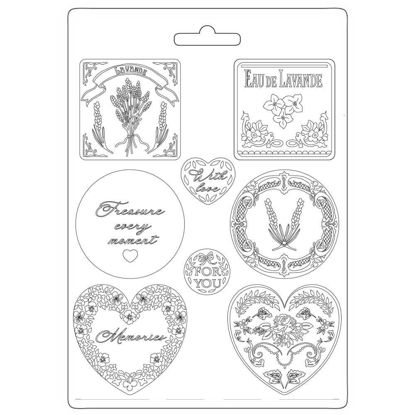 Stamperia Soft Mould A4 Provence Plates and Hearts