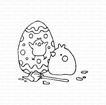 Mochi schildert eieren