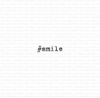 #smile - tekst stempel - Gummiapan