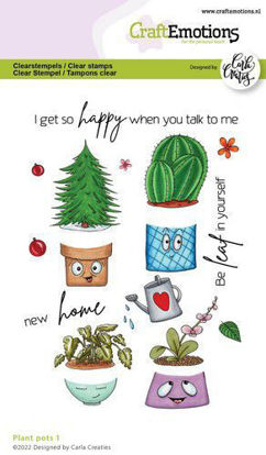 CraftEmotions clearstamps A6 - Plant pots 1 (EN) Carla Creaties