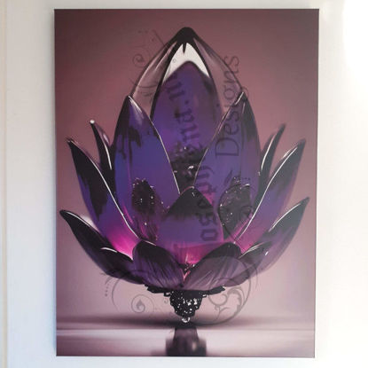 Digitale afdruk van een lotusbloem op canvas, 60x80 cm groot