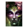 Diamondpainting set geïnspireerd op keizerin-tarotkaart en League of Legends met gloeiend magenta gezicht van het onderwerp.