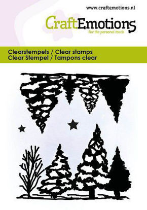 CraftEmotions clearstamps 6x7cm - Landschap bomen en sterren
