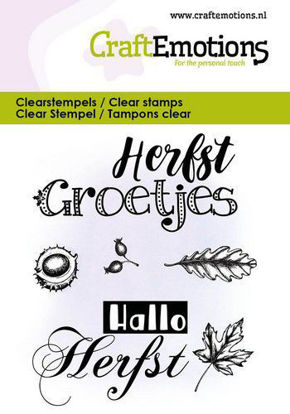 CraftEmotions clearstamps 6x7cm - Herfst groetjes - tekst NL