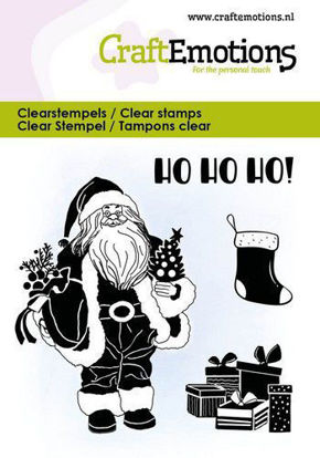 CraftEmotions clearstamps 6x7cm - Kerstman met cadeau‘s