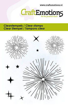 CraftEmotions clearstamps 6x7cm - Vuurwerk met sterren