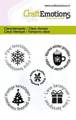 CraftEmotions clearstamps 6x7cm - Tekst rondjes Kerst NL