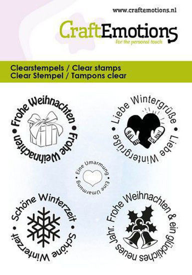 CraftEmotions Clearstamps 6x7cm - Weihnachtstextkreise D