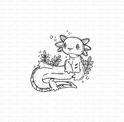 Axolotl - stempel - Gummiapan