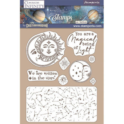 Natural Rubber Stamp Cosmos Infinity Sun and Moon