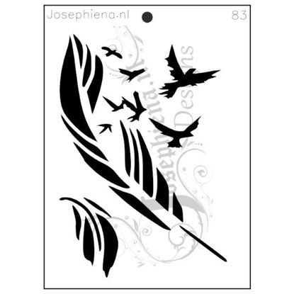 feather and birds - Josephiena's stencil A5