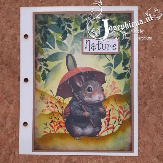 Een prachtige kaart gemaakt met Josephiena's collage paper, stencil's en Lavinia stamps.