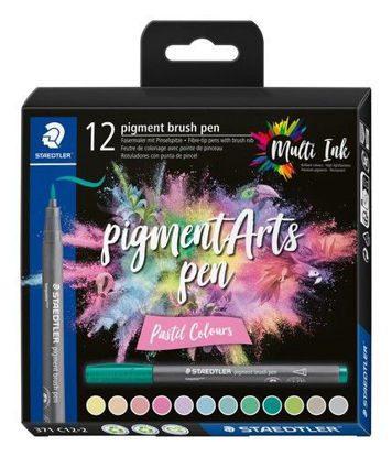 Staedtler Pigment arts -brush -box 12 st - pastel colours 371 C12-2