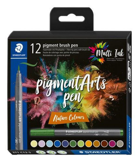 Staedtler Pigment arts -brush -box 12 st - nature colours 371 C12-3