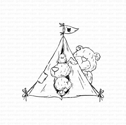 Camping With Friends - stempel - Gummiapan - 23100103