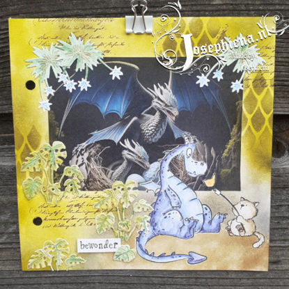 A beautiful art journal page with collage paper from Josephiena's Design