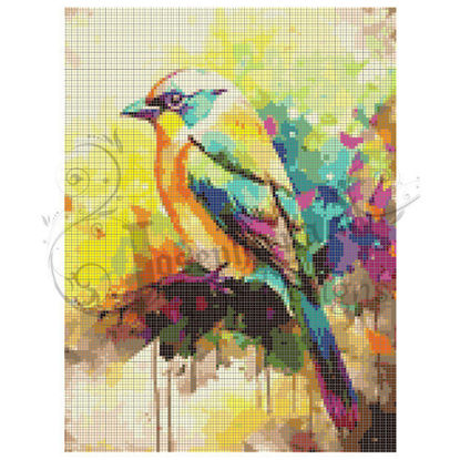 Discover the Magic of Colorful Bird on a Branch Diamond Painting