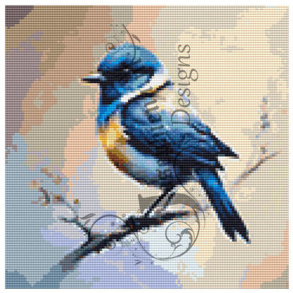Unleash Your Creativity with 'Blue Bird': A Mesmerizing Fantasy-Themed Diamond Painting Experience!