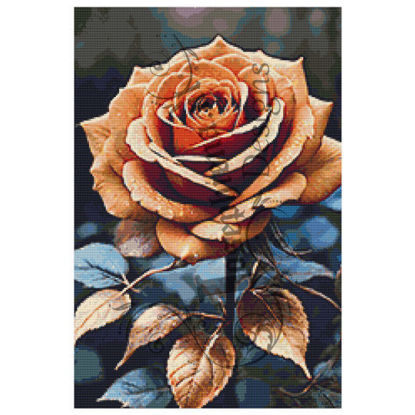 Illuminate Your Space with the Enchanting Beauty of Our Orange Rose Diamond Painting!