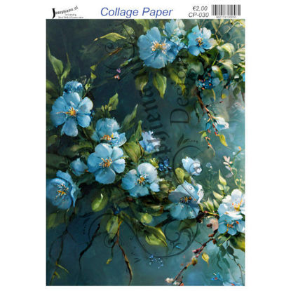 Blauwe bloemen #2 - Josephiena's collage paper - CP-030