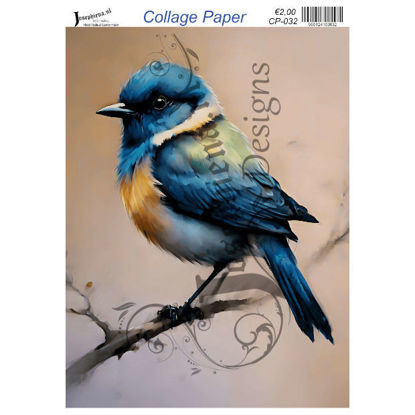 Blauwe vogel #4 - Josephiena's collage paper - CP-032