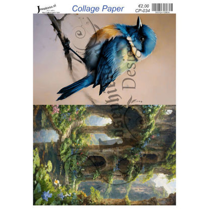 Blauwe vogel #6 - Josephiena's collage paper - CP-034
