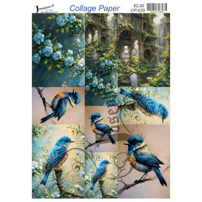 Blauwe vogel #7 - Josephiena's collage paper - CP-035