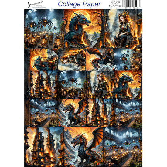 Steampunk Dragon 5 - Josephiena's collage paper - CP-114