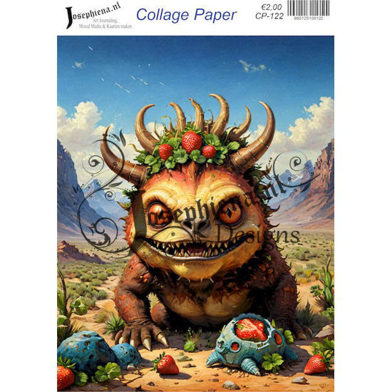 Strawberry monster - Josephiena's collage paper - CP-122
