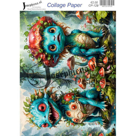 Strawberry monster 8 - Josephiena's collage paper - CP-129