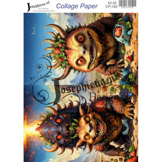 Strawberry monster 9 - Josephiena's collage paper - CP-130