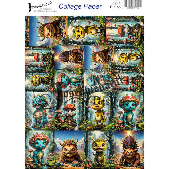 Strawberry monster 11 - Josephiena's collage paper - CP-132