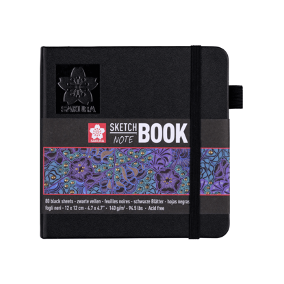 Sakura Schetsboek 12x12 cm 140gr 80 vel Zwart